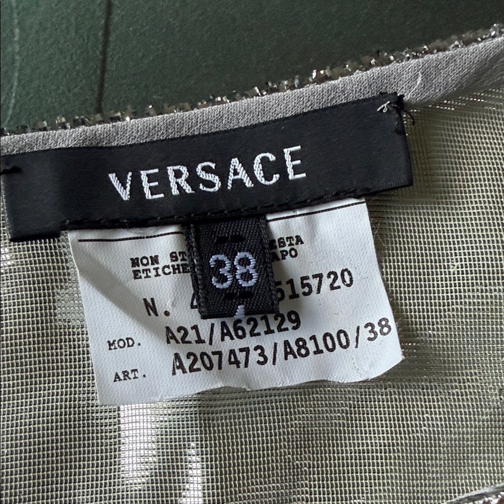 Versace Collection Shimmering Silver Sleeveless B… - image 9